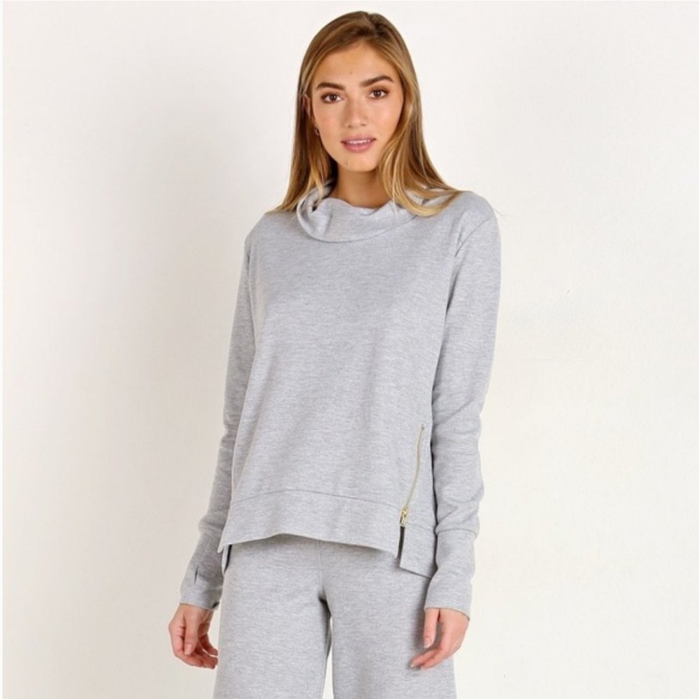 Varley Clement Sweater Heather Turtleneck Grey Size Medium
